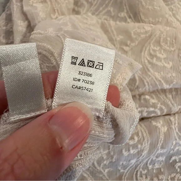 LOFT Sheer Lace Ivory Long Sleeve Blouse Size Large - Picture 12 of 12